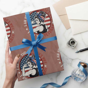 I Am Not The Veterans Wife I Am The Veteran Wrapping Paper Roll Female Veteran TS11 Mocha Print Your Wear