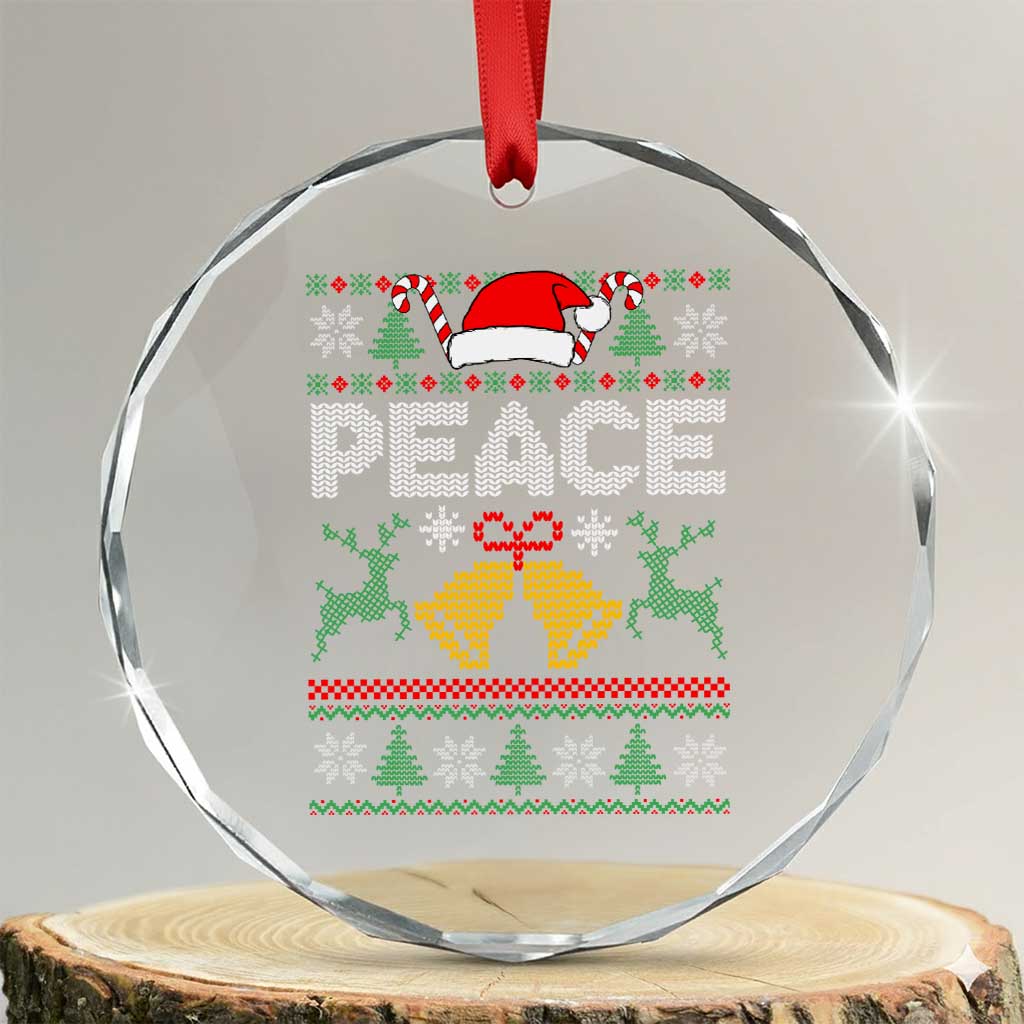 I am Peace Funny Christmas Matching Couple Crystal Glass Ornament Offensive Adult Humor Festive Holiday TS02 Transparent Glass 3'' Circle Print Your Wear