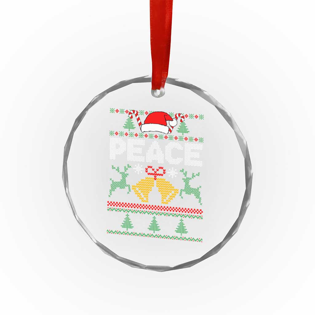 I am Peace Funny Christmas Matching Couple Crystal Glass Ornament Offensive Adult Humor Festive Holiday TS02 Print Your Wear
