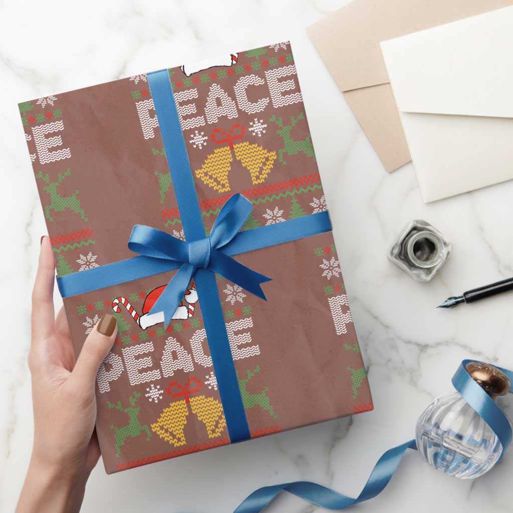I am Peace Funny Christmas Matching Couple Wrapping Paper Roll Offensive Adult Humor Festive Holiday TS02 Mocha Print Your Wear