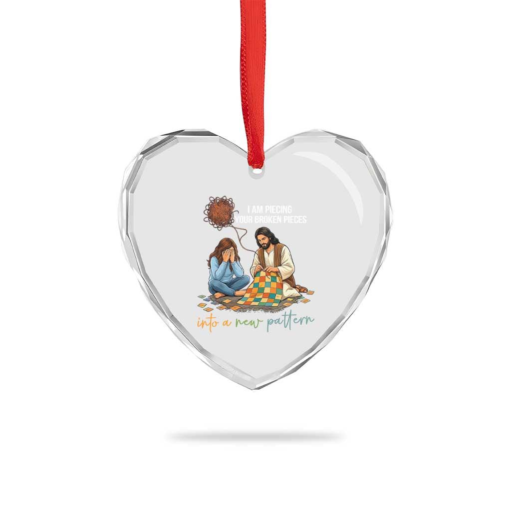 I Am Piecing Your Broken Pieces Christian Healing Heart Crystal Glass Ornament Jesus Comfort Faith Restoration Inspirational Gift TS02 Print Your Wear