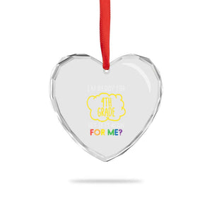I am Ready for 4th Grade Heart Crystal Glass Ornament Funny Fourth Grade Back to School Kids Gift