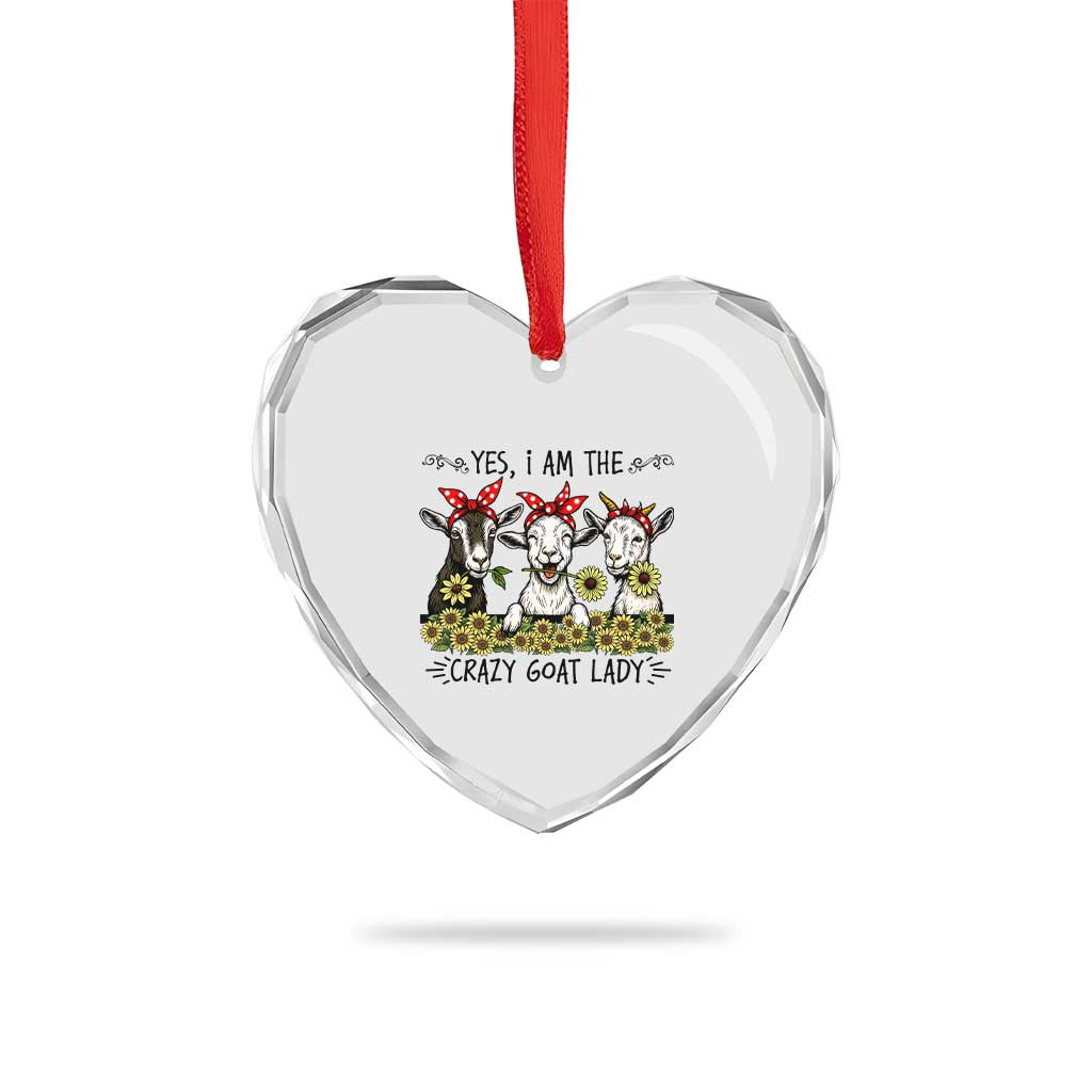 I Am The Crazy Goat Lady Heart Crystal Glass Ornament Goat Lady Gift TS12 Print Your Wear