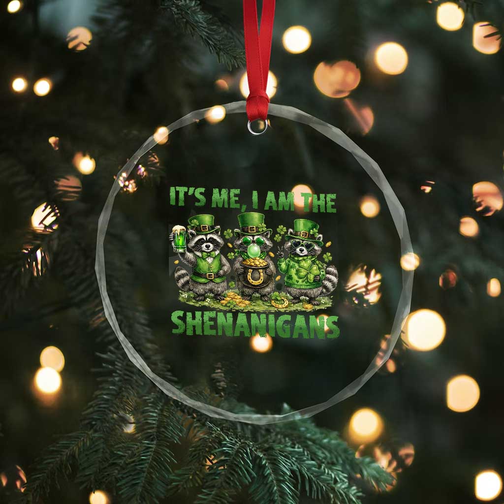 I Am The Shenanigans Crystal Glass Ornament Funny Irish Raccoon St Patricks Day TS12 Print Your Wear