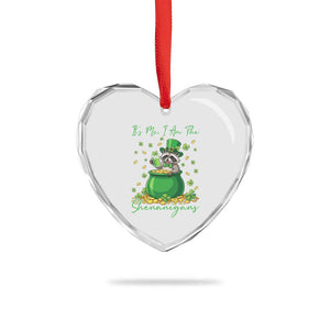 I Am The Shenanigans Heart Crystal Glass Ornament Funny Irish Raccoon TS12 Print Your Wear