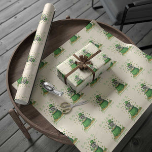 I Am The Shenanigans Wrapping Paper Roll Funny Irish Raccoon TS12 Beige Print Your Wear