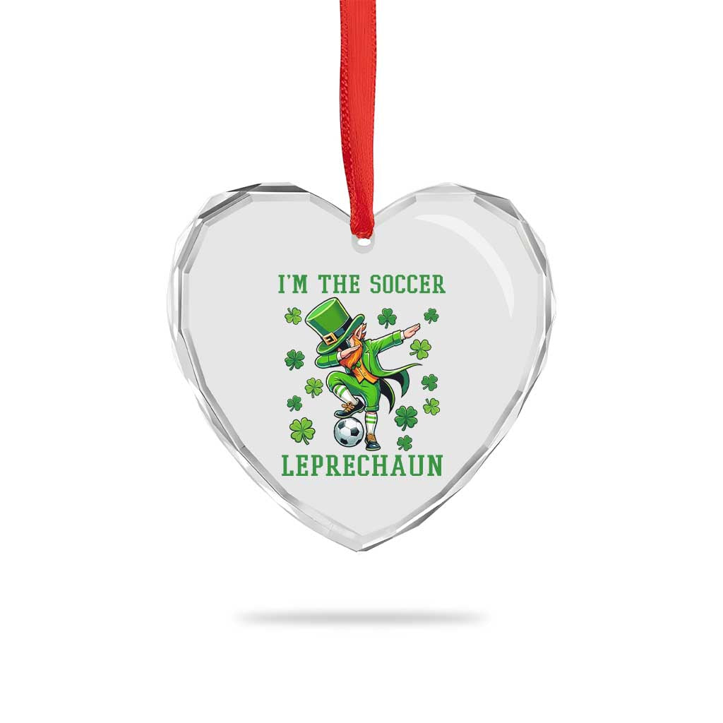 I Am The Soccer Leprechaun Heart Crystal Glass Ornament Funny Irish Soccer TS12 Print Your Wear