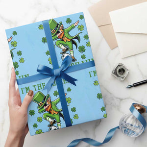 I Am The Soccer Leprechaun Wrapping Paper Roll Funny Irish Soccer TS12 Light Blue Print Your Wear
