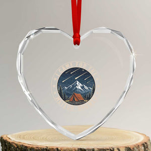 I Came For The Meteor Shower Heart Crystal Glass Ornament Funny Astronomy Camping