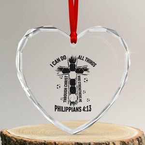 I Can Do All Things Through Christ Heart Crystal Glass Ornament Christian Soccer Faith TS12 Transparent Glass 3'' Heart Print Your Wear
