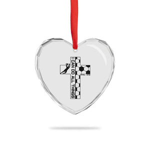 I Can Do All Things Through Soccer Christian Faith Gift Heart Crystal Glass Ornament TS12 Print Your Wear