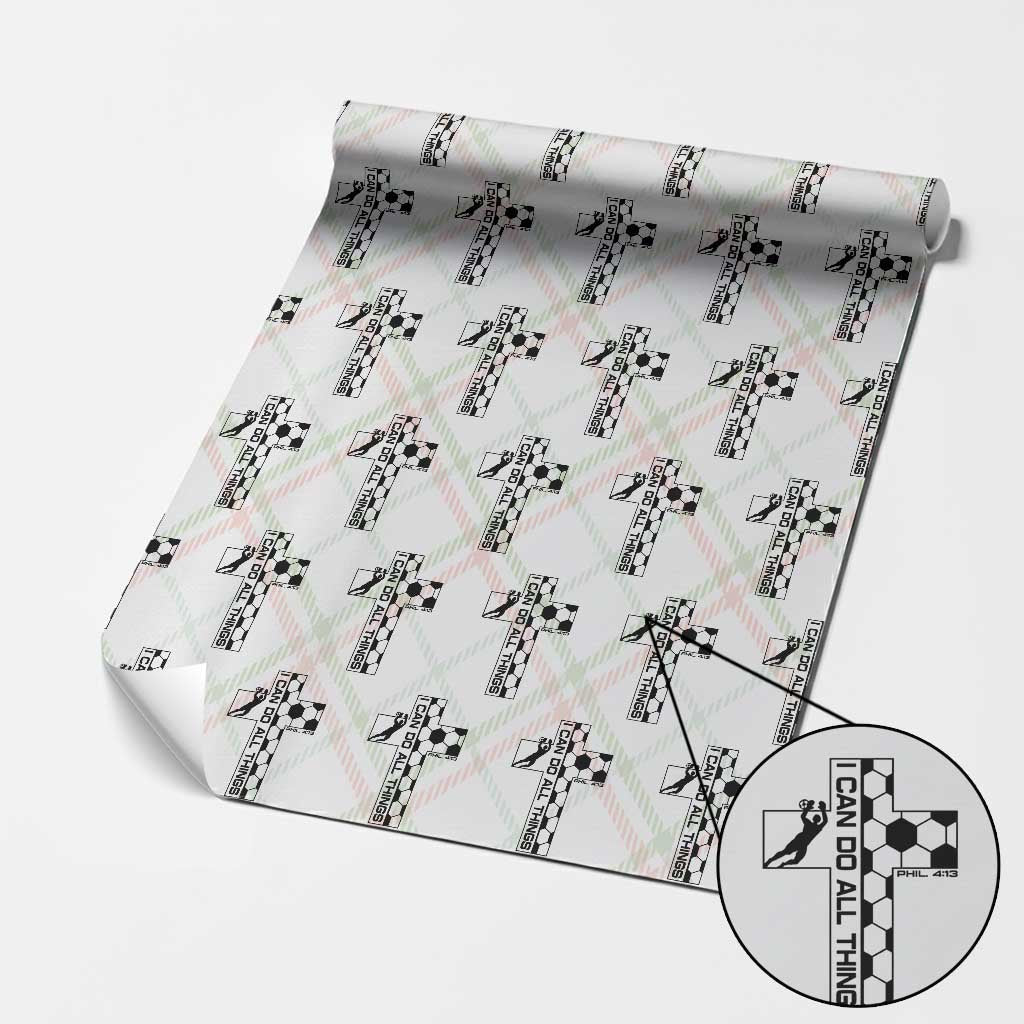 I Can Do All Things Through Soccer Christian Faith Gift Wrapping Paper Roll TS12 Christmas Plaid Print Your Wear