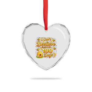 I Can't Believe It's Been 100 Days of School Cute Bee Heart Crystal Glass Ornament TS02 Print Your Wear