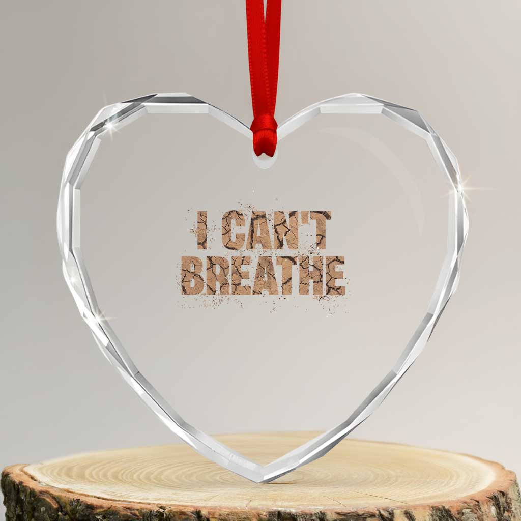I Cant Breathe Protest Heart Crystal Glass Ornament TS10 Transparent Glass 3'' Heart Print Your Wear