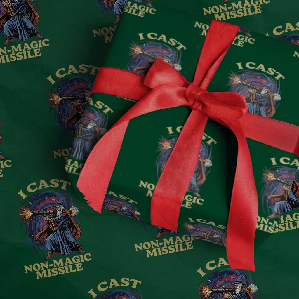 I Cast Non-Magic Missile Funny Wizard Parody Meme Wrapping Paper Roll TS10 Green Print Your Wear