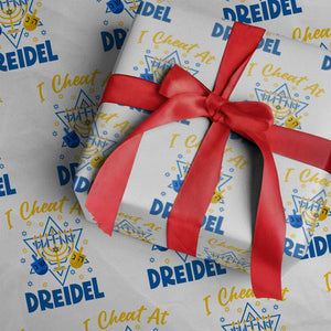 I Cheat At Dreidel Wrapping Paper Roll Funny Hanukkah Jewish Gift TS12 White Print Your Wear