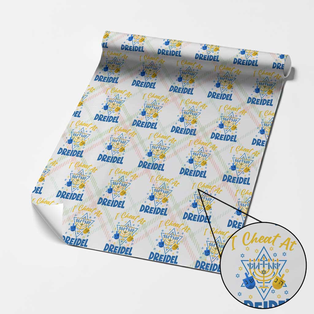 I Cheat At Dreidel Wrapping Paper Roll Funny Hanukkah Jewish Gift TS12 Christmas Plaid Print Your Wear