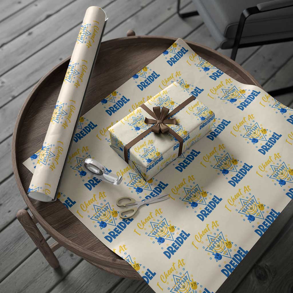 I Cheat At Dreidel Wrapping Paper Roll Funny Hanukkah Jewish Gift TS12 Beige Print Your Wear