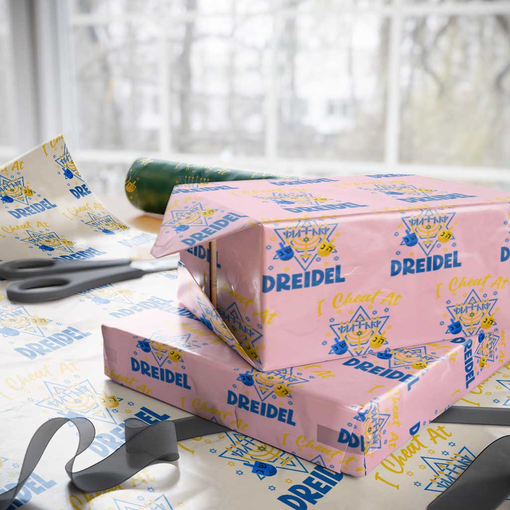 I Cheat At Dreidel Wrapping Paper Roll Funny Hanukkah Jewish Gift TS12 Light Pink Print Your Wear