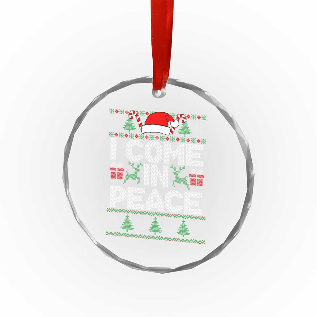 I Come In Peace Funny Christmas Matching Couple Crystal Glass Ornament Offensive Adult Humor Festive Holiday TS02 Print Your Wear