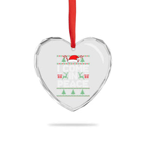 I Come In Peace Funny Christmas Matching Couple Heart Crystal Glass Ornament Offensive Adult Humor Festive Holiday TS02 Print Your Wear