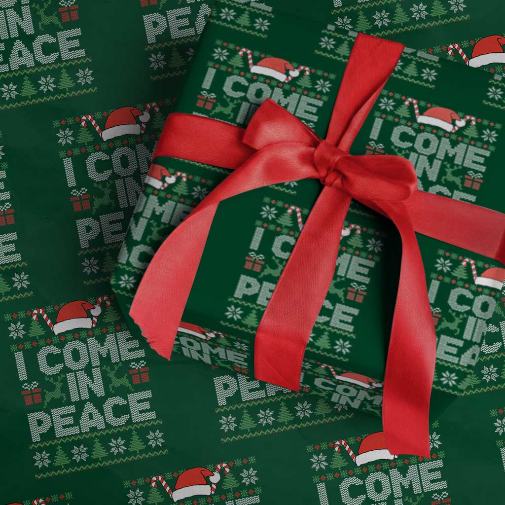I Come In Peace Funny Christmas Matching Couple Wrapping Paper Roll Offensive Adult Humor Festive Holiday TS02 Green Print Your Wear