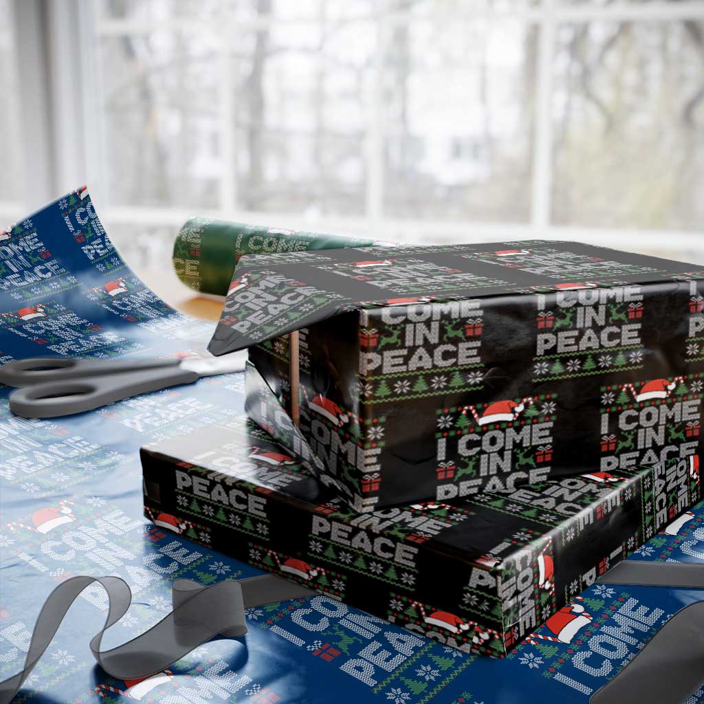I Come In Peace Funny Christmas Matching Couple Wrapping Paper Roll Offensive Adult Humor Festive Holiday TS02 Black Print Your Wear