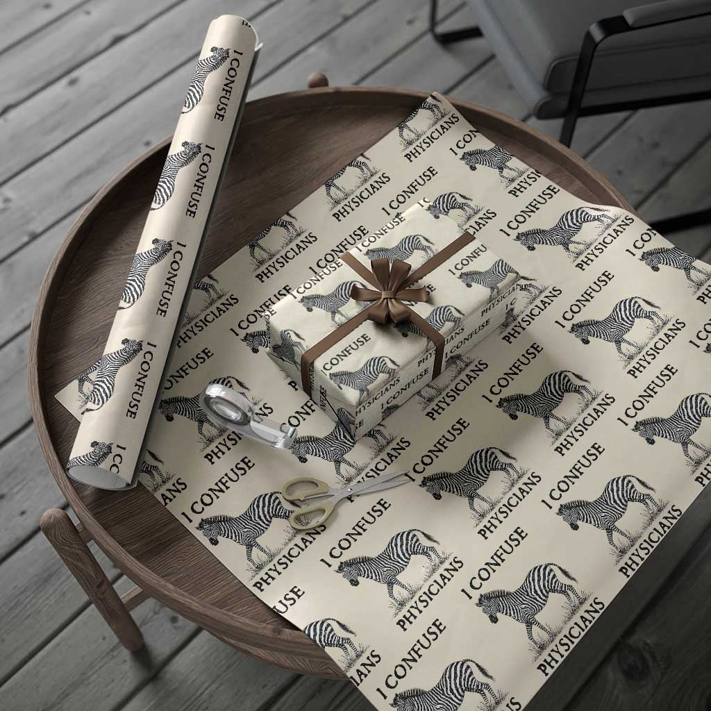 I Confuse Physicians Rare Disease Awareness Wrapping Paper Roll Funny Zebra TS11 Beige Print Your Wear