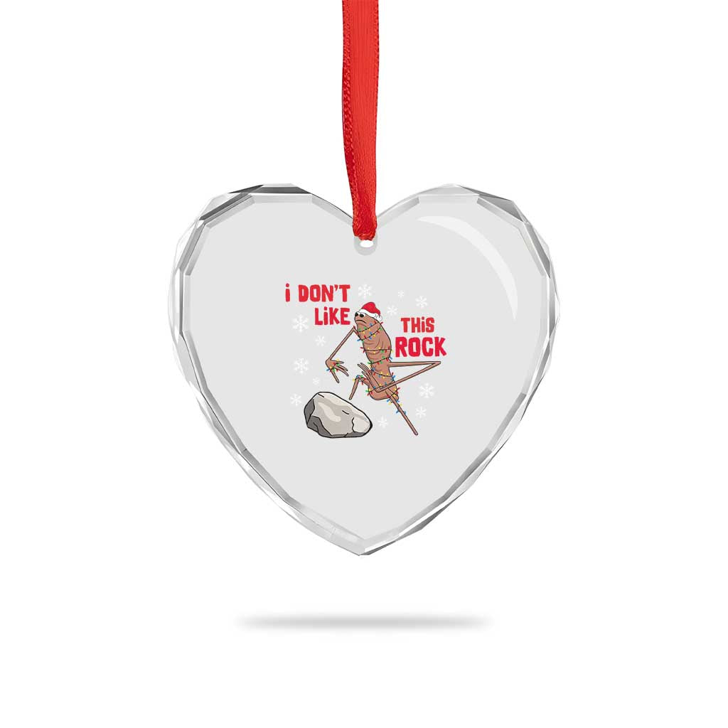 I Do Not Like This Rock Heart Crystal Glass Ornament Christmas Marcus The Worm Meme Gift TS12 Print Your Wear