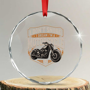 I Dont Snore I Dream Im A Motorcycle Rider Crystal Glass Ornament Snoring Biker Retro Bikers Club