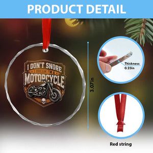 I Dont Snore I Dream Im A Motorcycle Rider Crystal Glass Ornament Snoring Biker Retro Bikers Club