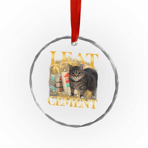 I Eat Cement Cat Meme Crystal Glass Ornament Funny Internet Memes Bootleg Cursed Cat Lovers - Print Your Wear