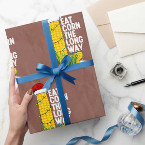 I Eat Corn The Long Way Wrapping Paper Roll Funny Corn Adult Humor Christmas TS14 Mocha Print Your Wear