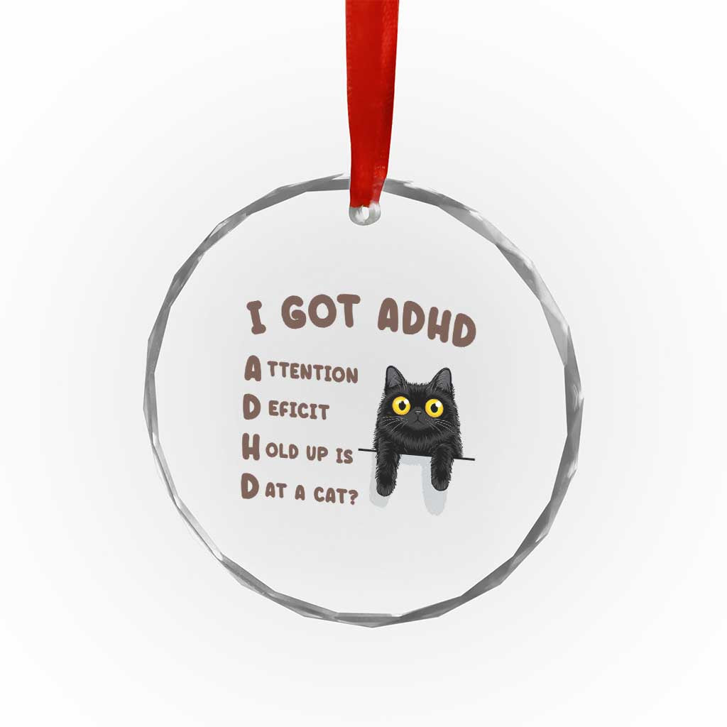 I Got ADHD is that A Cat Crystal Glass Ornament Funny Cat Lover TS14 Print Your Wear