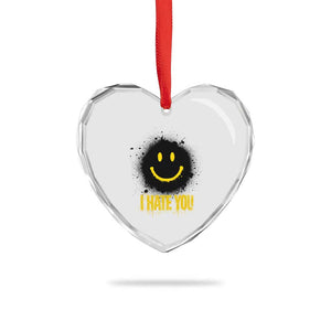 I Hate You Heart Crystal Glass Ornament Funny Smile Face Emoticon Meme TS14 Print Your Wear