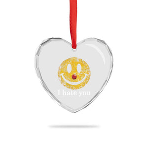 I Hate You Smile Face Meme Heart Crystal Glass Ornament Funny Sarcastic Joke Meme TS14 Print Your Wear