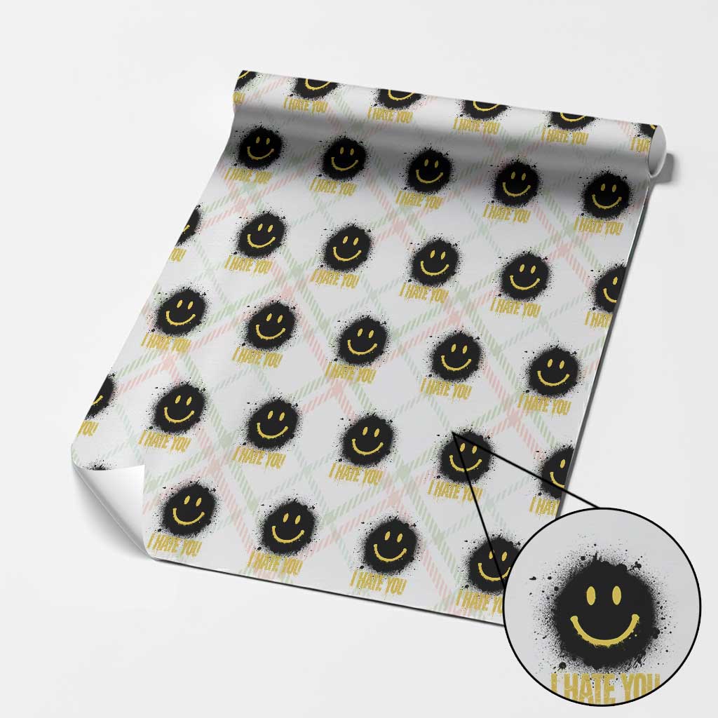 I Hate You Wrapping Paper Roll Funny Smile Face Emoticon Meme TS14 Christmas Plaid Print Your Wear