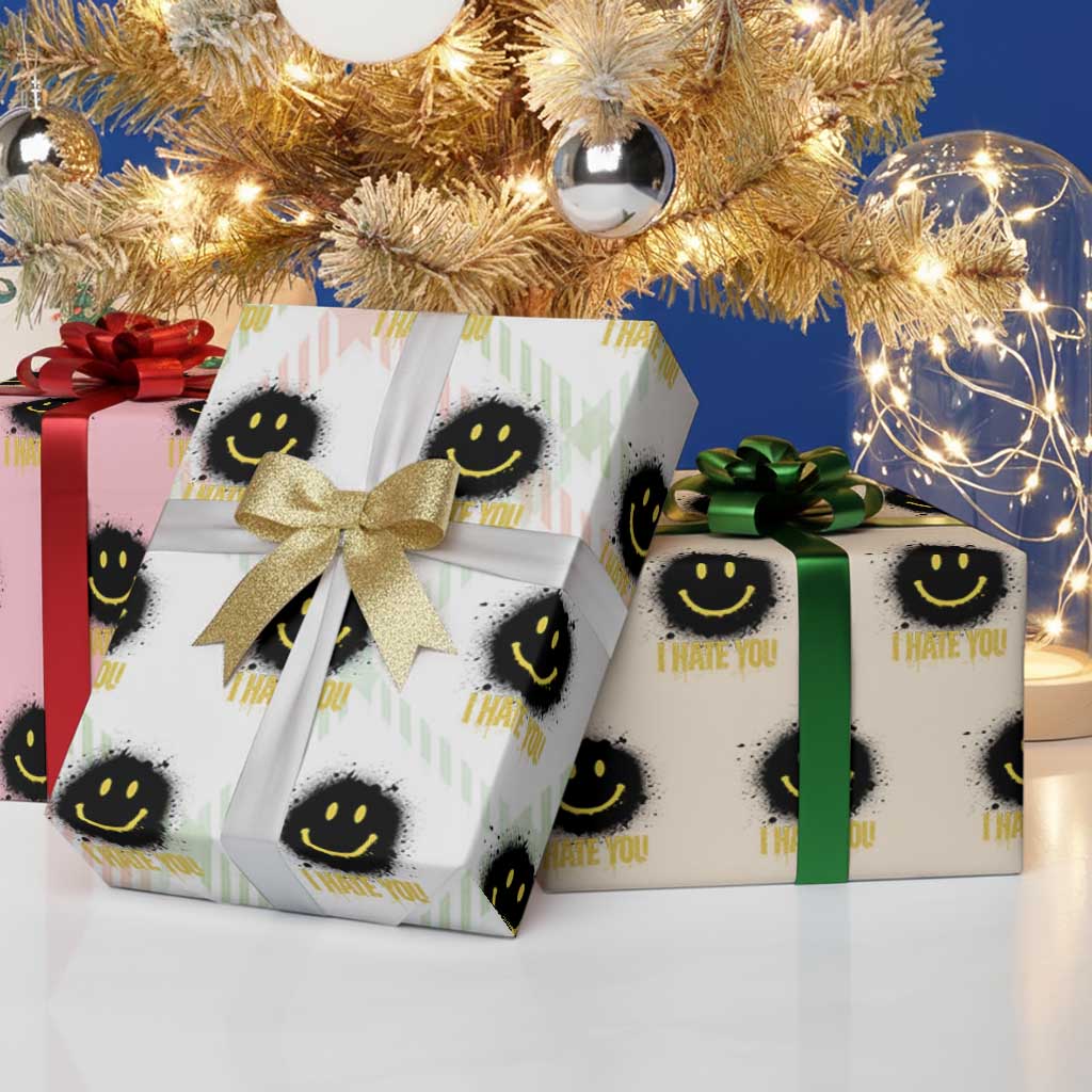 I Hate You Wrapping Paper Roll Funny Smile Face Emoticon Meme TS14 Print Your Wear
