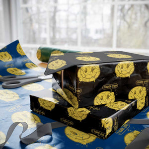 I Hate You Wrapping Paper Roll Vintage Yellow Happy Smile Face TS14 Black Print Your Wear