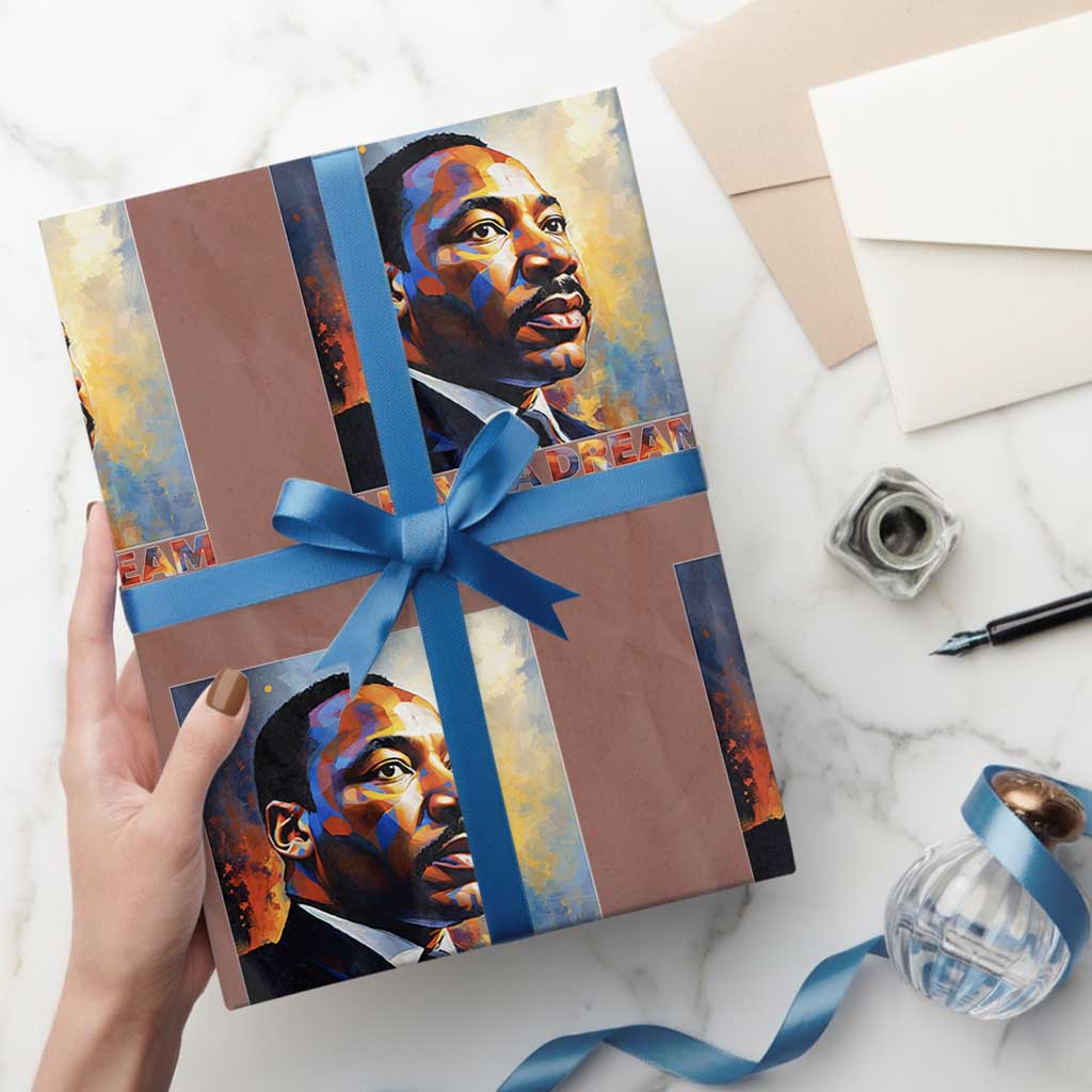 I Have A Dream Inspirational MLK Quotes Wrapping Paper Roll Equality and Justice Martin Luther King Tribute TS02 Mocha Print Your Wear