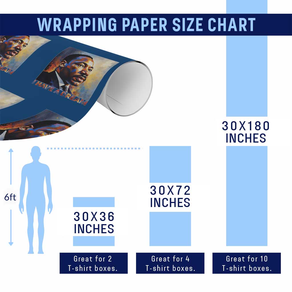 I Have A Dream Inspirational MLK Quotes Wrapping Paper Roll Equality and Justice Martin Luther King Tribute TS02 Print Your Wear