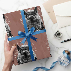 I Have Rabies Bat Wrapping Paper Roll Funny Meme Quotes Gothic TS11 Mocha Print Your Wear
