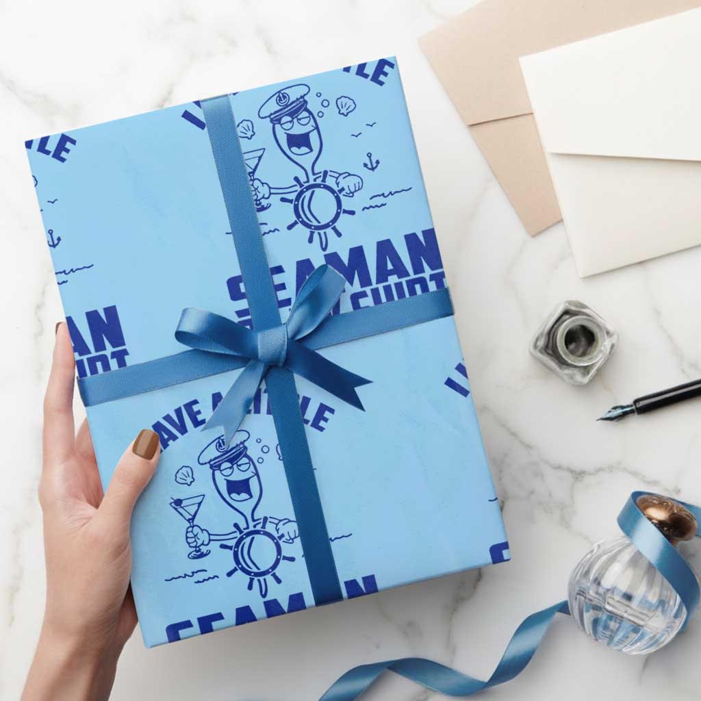I Have Seaman On My Shirt Wrapping Paper Roll Funny Sarcastic Adult Humor TS14 Light Blue Print Your Wear