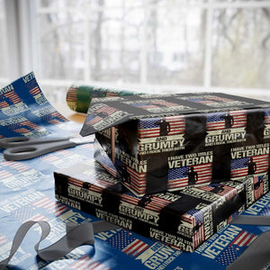 I Have Two Titles Veteran and Grumpy Wrapping Paper Roll Funny Veteran Dad Grandpa Humor