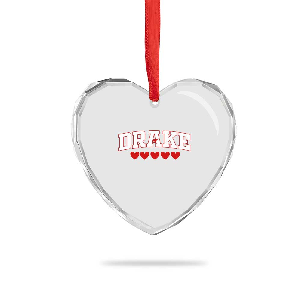I Heart Drake Red Love Hearts Heart Crystal Glass Ornament Football Fan Celebration TS02 Print Your Wear