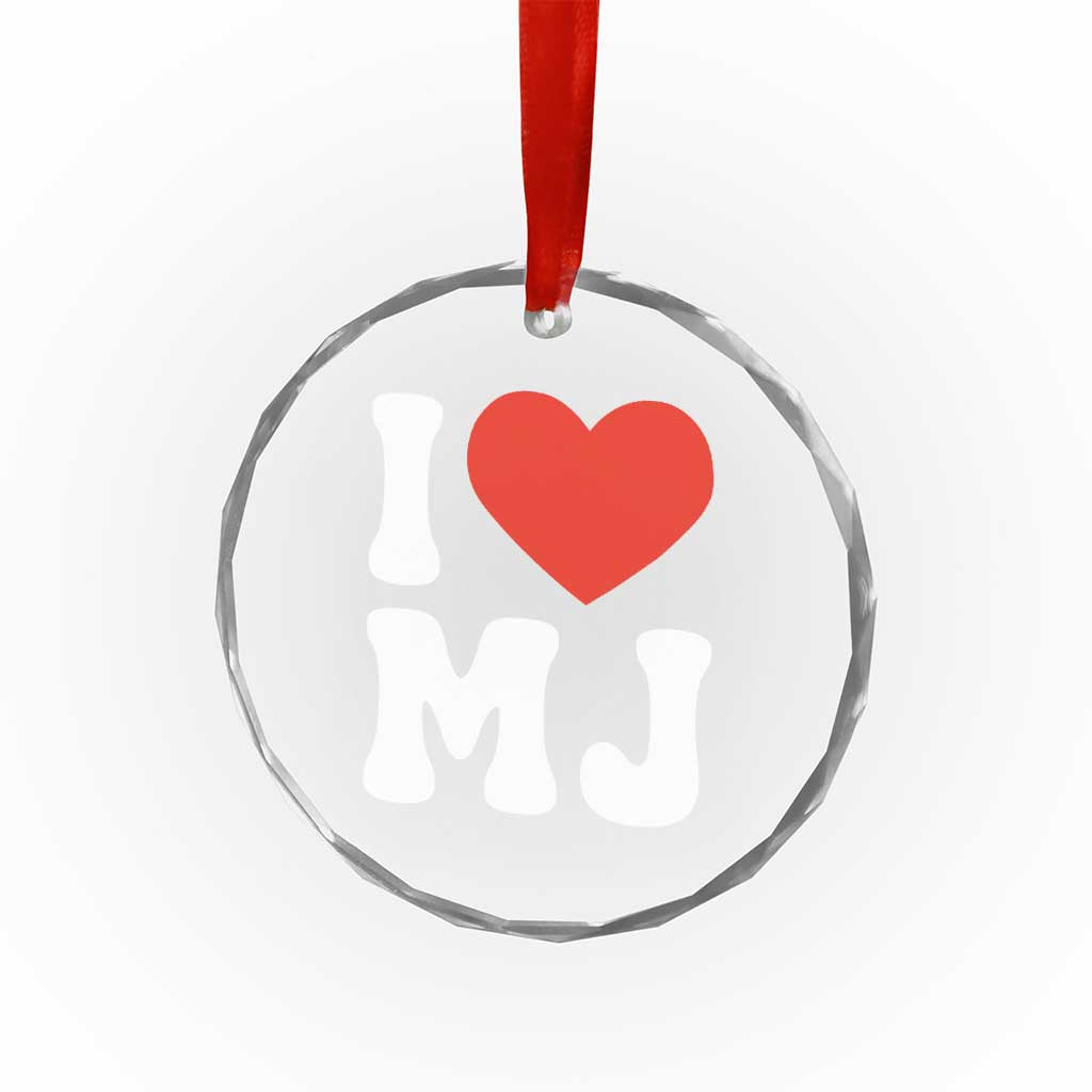 I Heart MJ Classic Graphic Tribute Crystal Glass Ornament Love Pop Legend Iconic Culture Music Fan Favor TS02 Print Your Wear