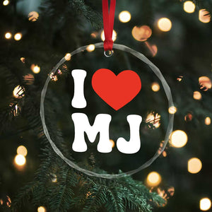 I Heart MJ Classic Graphic Tribute Crystal Glass Ornament Love Pop Legend Iconic Culture Music Fan Favor TS02 Print Your Wear