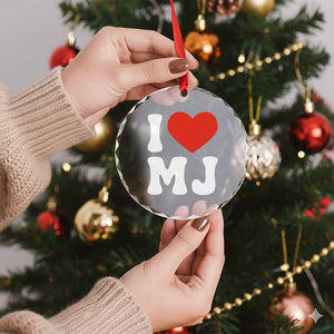 I Heart MJ Classic Graphic Tribute Crystal Glass Ornament Love Pop Legend Iconic Culture Music Fan Favor TS02 Print Your Wear