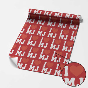 I Heart MJ Classic Graphic Tribute Wrapping Paper Roll Love Pop Legend Iconic Culture Music Fan Favor TS02 Red Print Your Wear