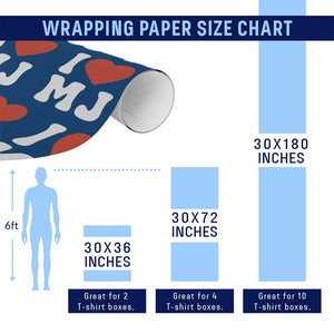 I Heart MJ Classic Graphic Tribute Wrapping Paper Roll Love Pop Legend Iconic Culture Music Fan Favor TS02 Print Your Wear